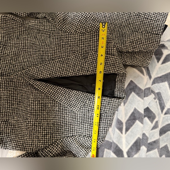 Massimo Dutti Black and White Houndstooth Blazer Wool - Picture 12 of 13